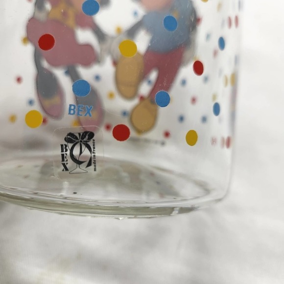 Rare BEX Disney Mickey and Minnie Mouse Glass Pitcher Made In France Heavy - Picture 3 of 8